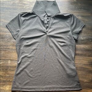 Women's Black Performance Shirt Sleeves Golf Polo Shirt, Climacool, size S